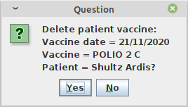 Delete a patient vaccinaton
