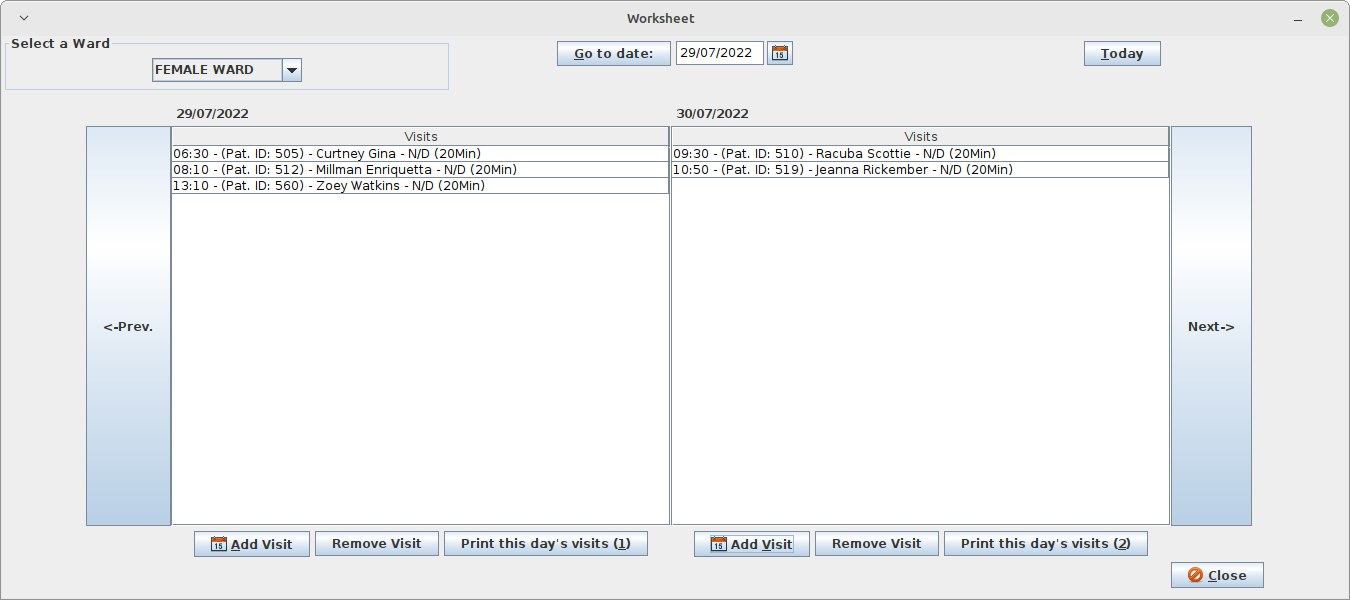 Worksheet with selection