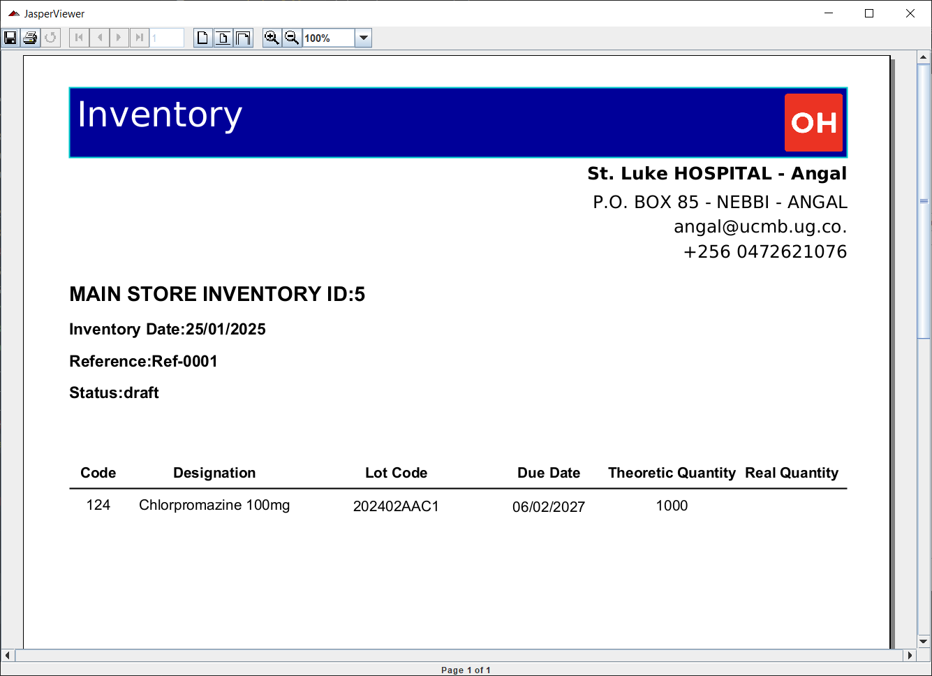 Report output without real quantity
