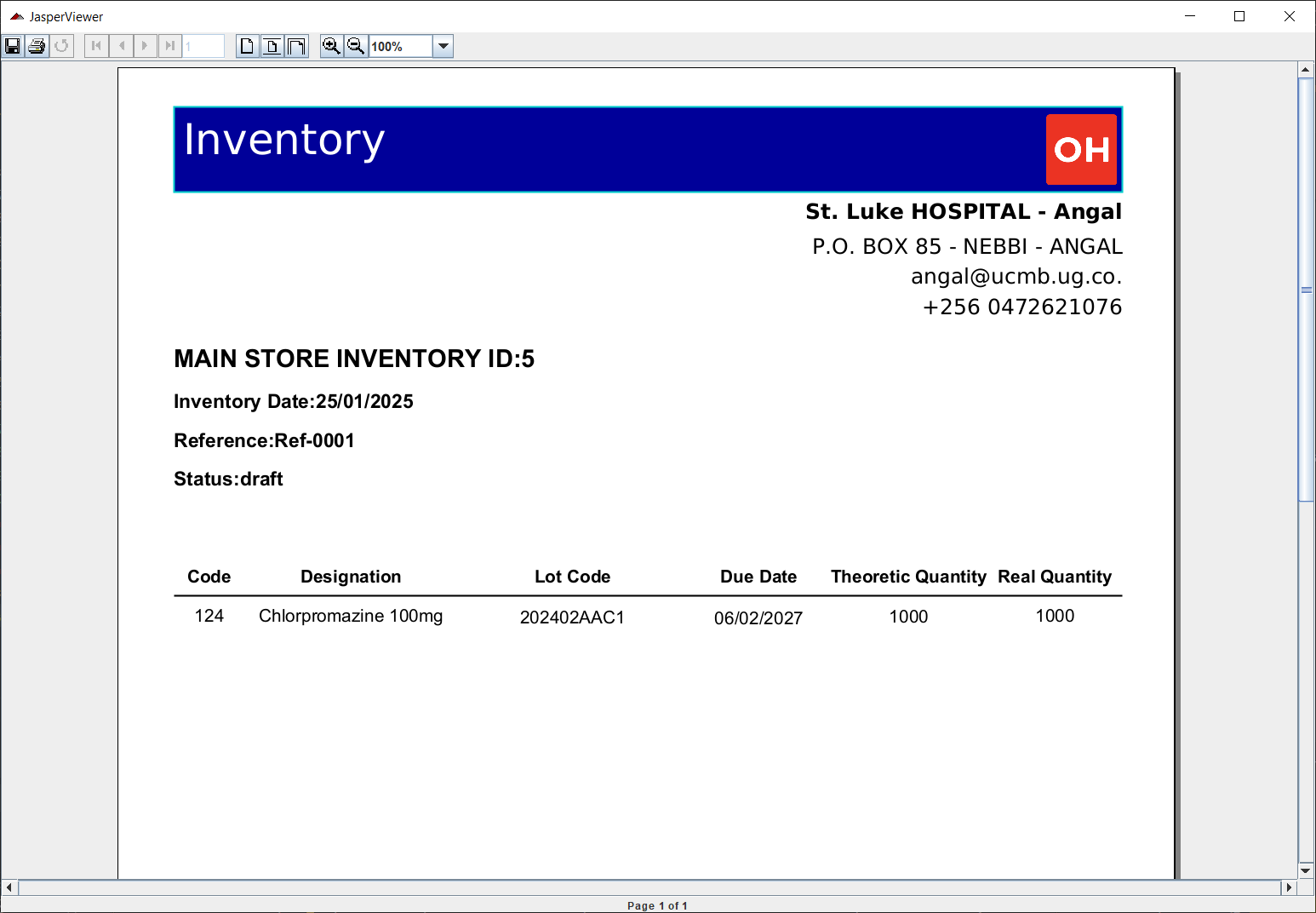 Report output with real quantity