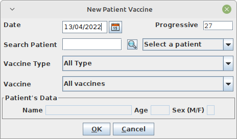 Enter a new patient vaccintation