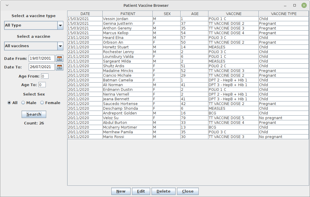 Patient Vaccine Browser Extended